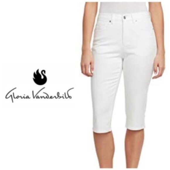 Gloria Vanderbilt Womens White High Rise Skimmer Capris Jeans Plus Sz 24W New - Picture 7 of 8
